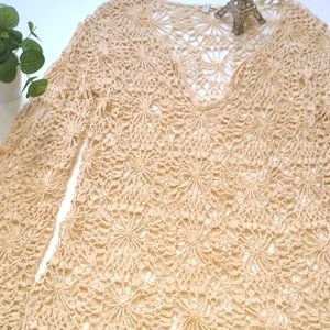 Caché Lace Top, Beach Cover Up or Mini Dress. Size M. #1-0206